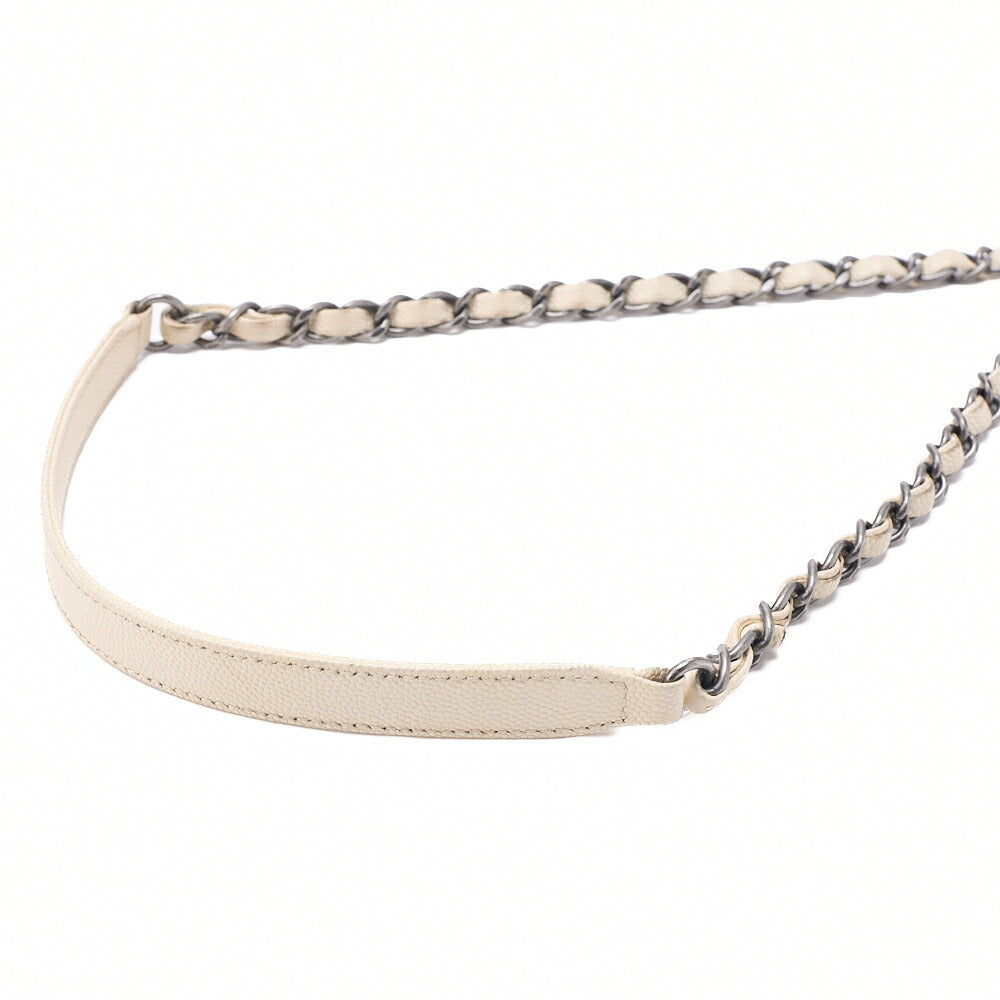 CHANEL Shoulder Bag Matlasse Coco Handle 2WAY Handbag Caviar Skin x Lizard Ivory Vintage-Tone Hardware, Pre-Owned