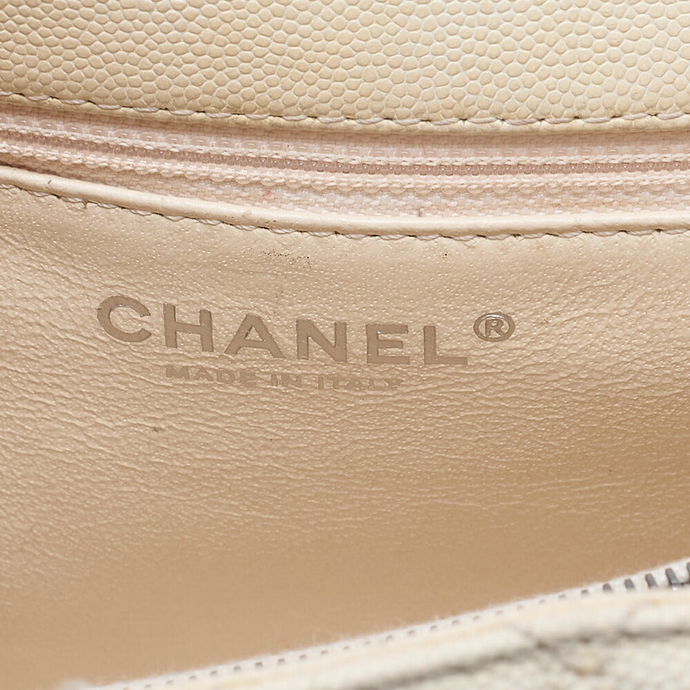 CHANEL Shoulder Bag Matlasse Coco Handle 2WAY Handbag Caviar Skin x Lizard Ivory Vintage-Tone Hardware, Pre-Owned