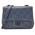 CHANEL Mini Matrasse 18 Chain Shoulder Caviar Skin Navy Navy-Tone Hardware, Pre-Owned