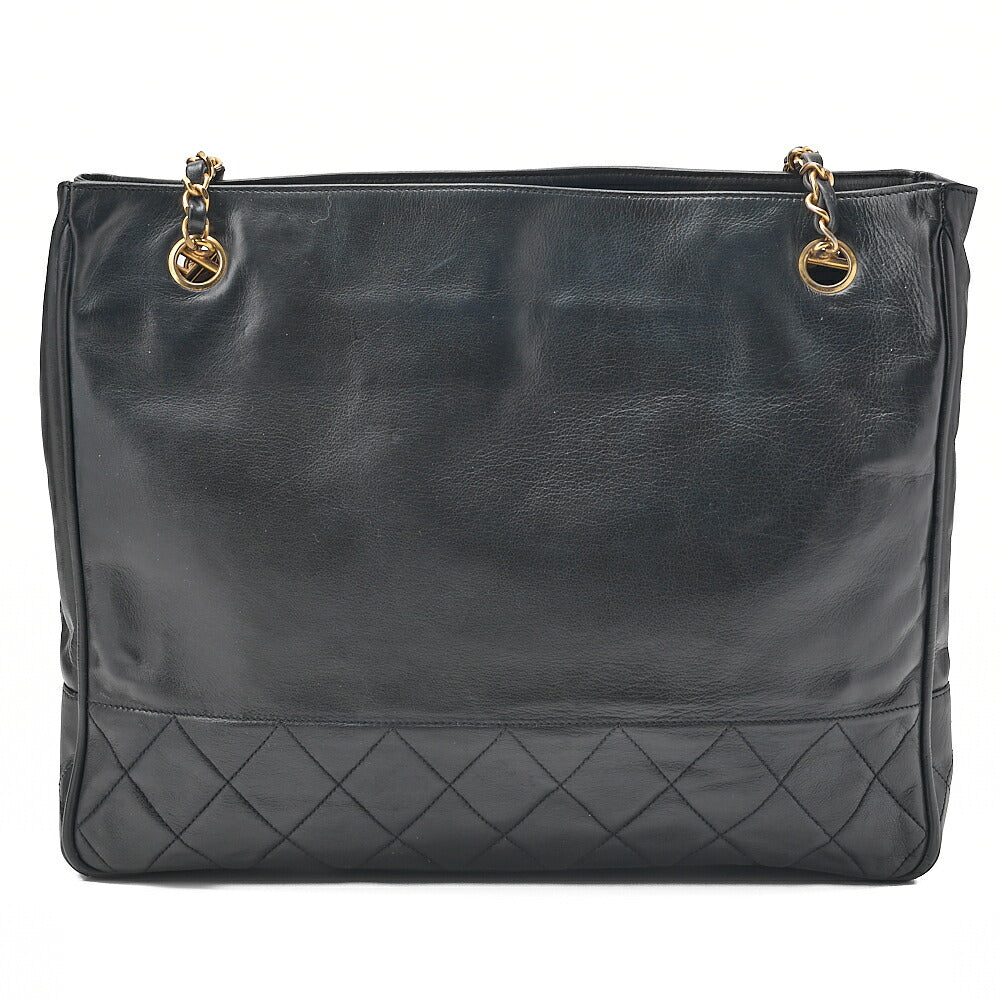 CHANEL Matelasse with Pull Charm Double Chain Shoulder Lambskin Navy Gold-Tone Hardware, Pre-Owned
