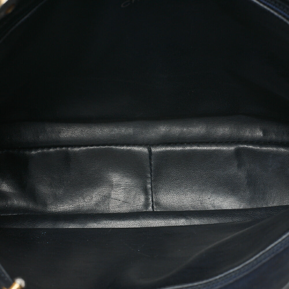 CHANEL Matelasse with Pull Charm Double Chain Shoulder Lambskin Navy Gold-Tone Hardware, Pre-Owned