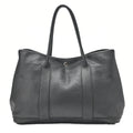 HERMES Garden Party PM Tote Bag Negonda Black Silver-Tone Hardware, Pre-Owned