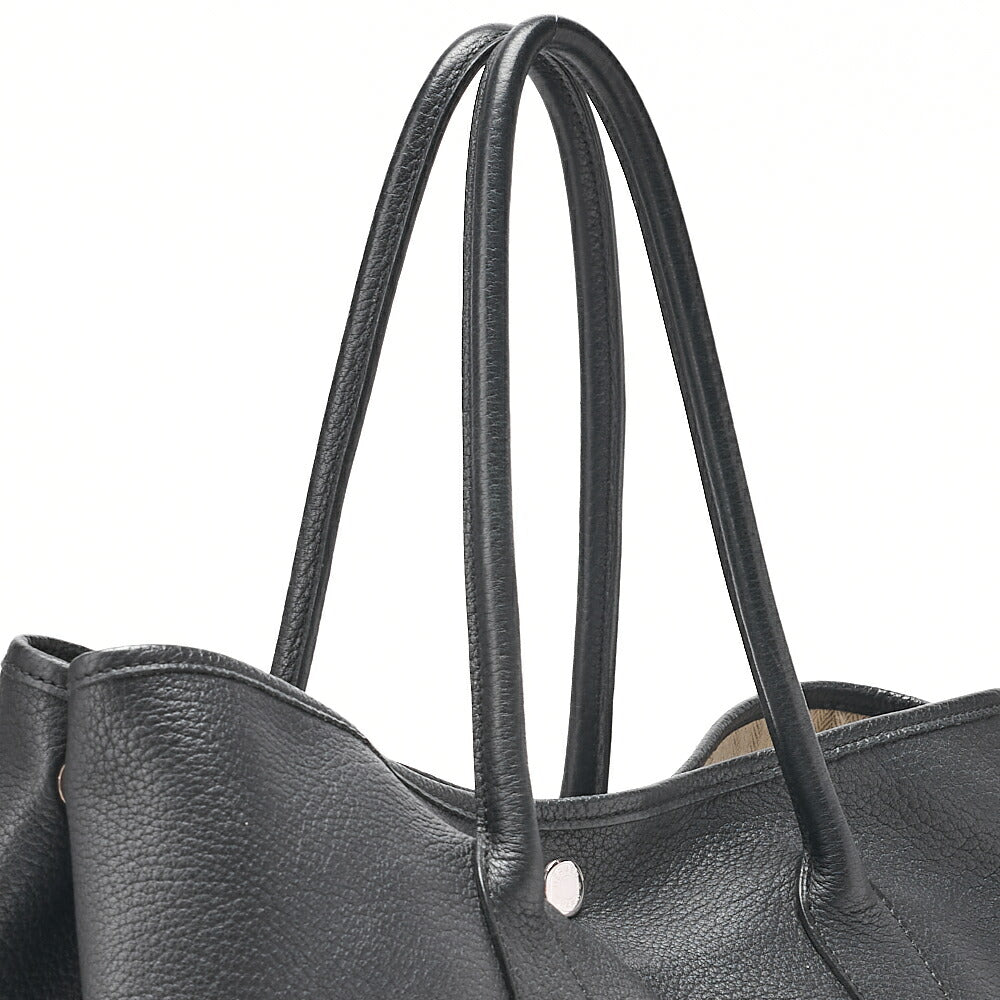 HERMES Garden Party PM Tote Bag Negonda Black Silver-Tone Hardware, Pre-Owned