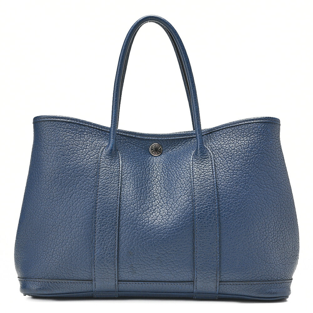 HERMES Garden Party TPM Tote Bag Negonda Brood Garis Silver-Tone Hardware, Pre-Owned