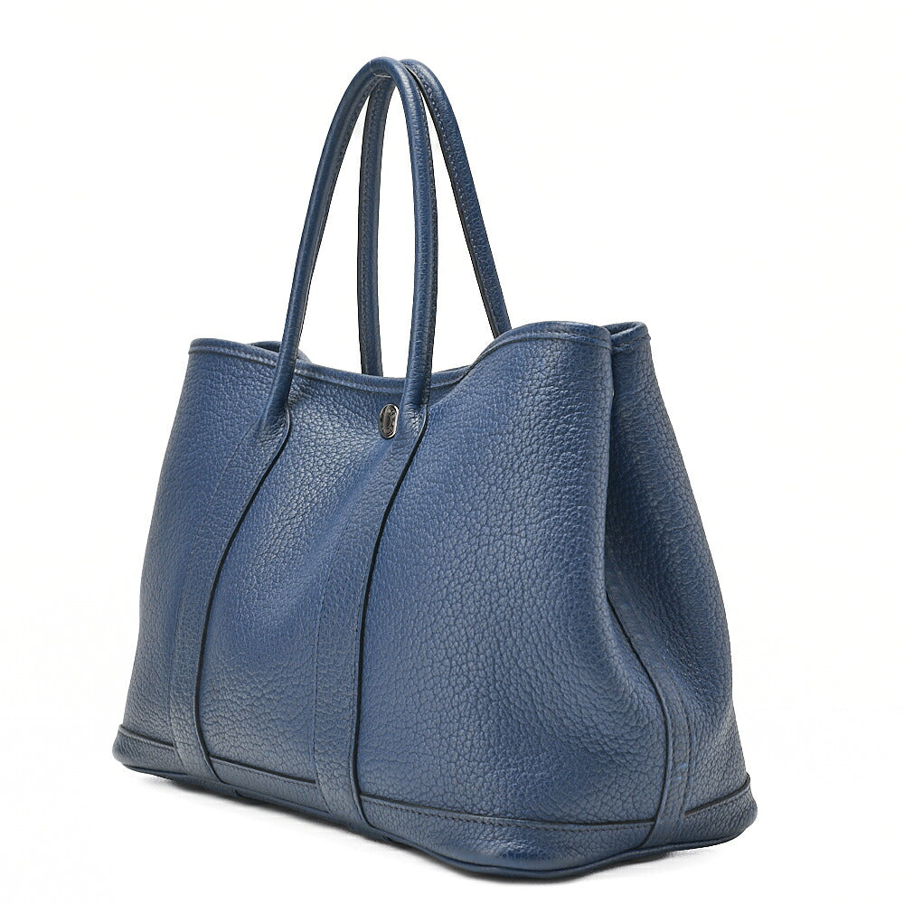 HERMES Garden Party TPM Tote Bag Negonda Brood Garis Silver-Tone Hardware, Pre-Owned
