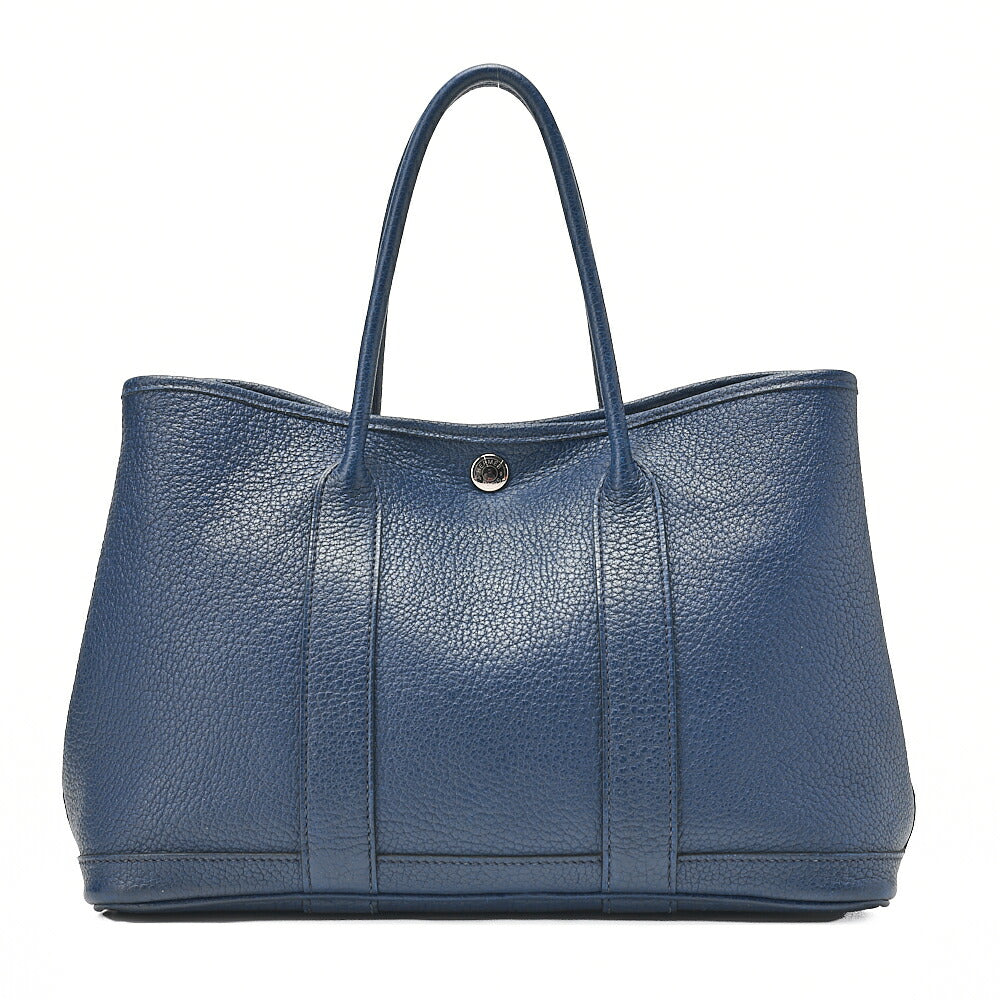 HERMES Garden Party TPM Tote Bag Negonda Brood Garis Silver-Tone Hardware, Pre-Owned