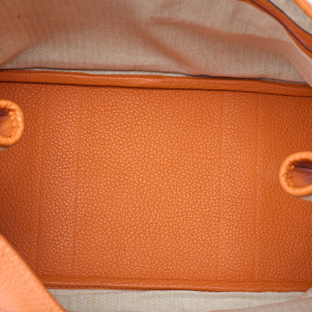HERMES Garden Party PM Tote Bag Negonda Orange Silver-Tone Hardware, Pre-Owned