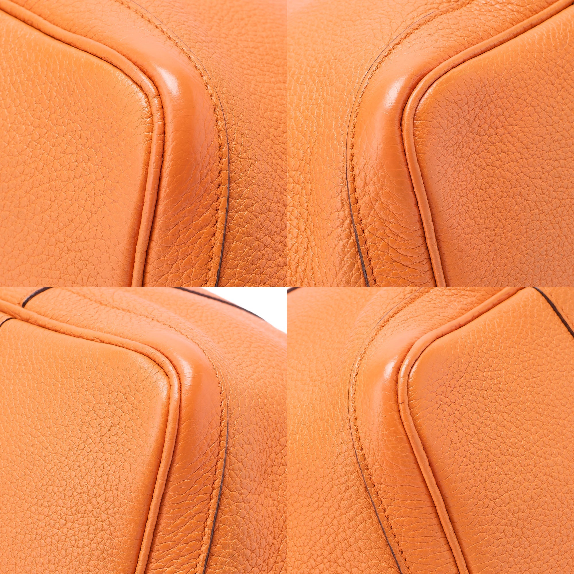 HERMES Garden Party PM Tote Bag Negonda Orange Silver-Tone Hardware, Pre-Owned