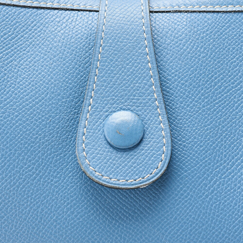 HERMES Evelyn PM1 Epson Shoulder Bag Blue Gin Silver-Tone Hardware, Pre-Owned