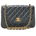 CHANEL Lambskin Matelasse Round Flap Chain Shoulder Gold-Tone Hardware, Pre-Owned