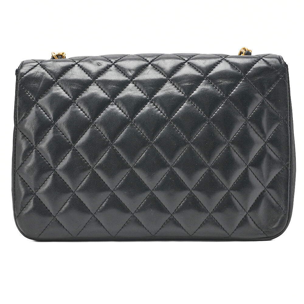CHANEL Lambskin Matelasse Round Flap Chain Shoulder Gold-Tone Hardware, Pre-Owned