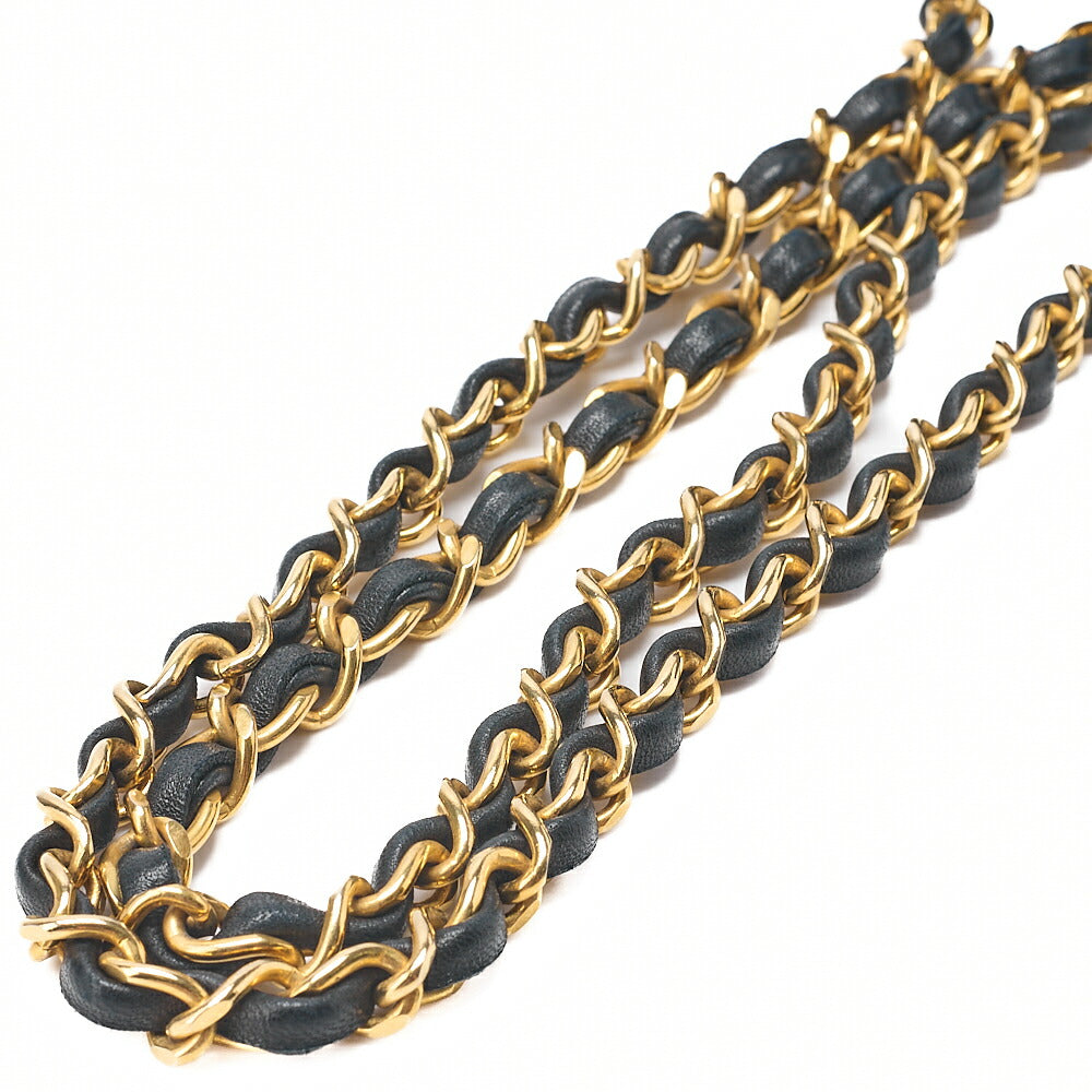 CHANEL Lambskin Matelasse Round Flap Chain Shoulder Gold-Tone Hardware, Pre-Owned