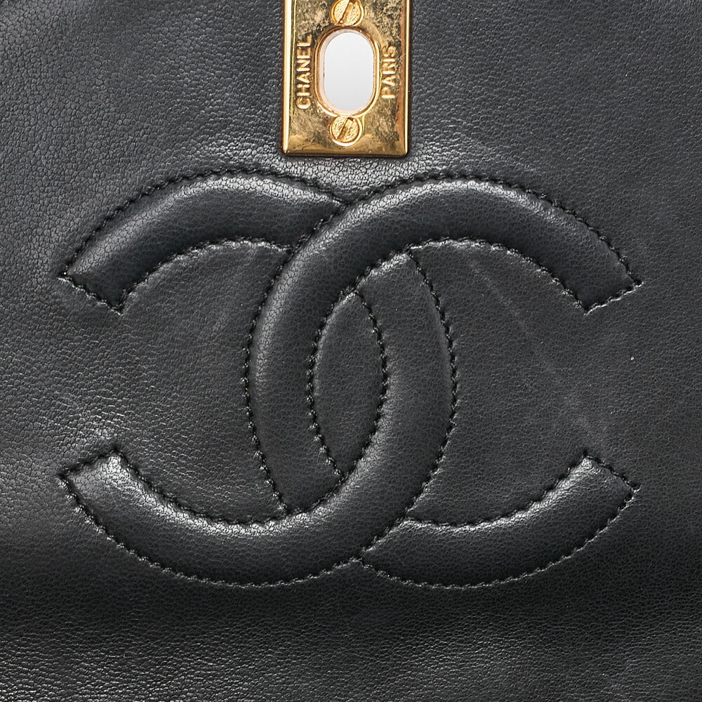 CHANEL Lambskin Matelasse Round Flap Chain Shoulder Gold-Tone Hardware, Pre-Owned