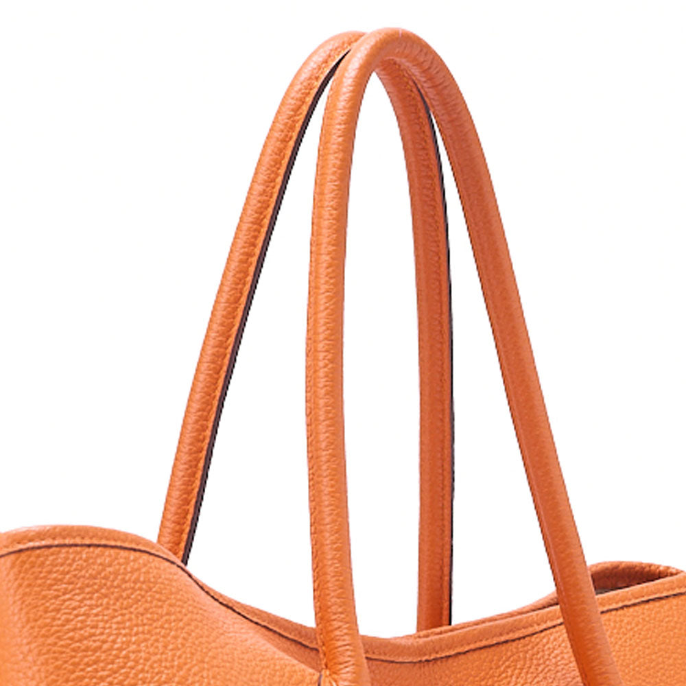 HERMES Garden Party PM Tote Bag Negonda Orange Silver-Tone Hardware, Pre-Owned