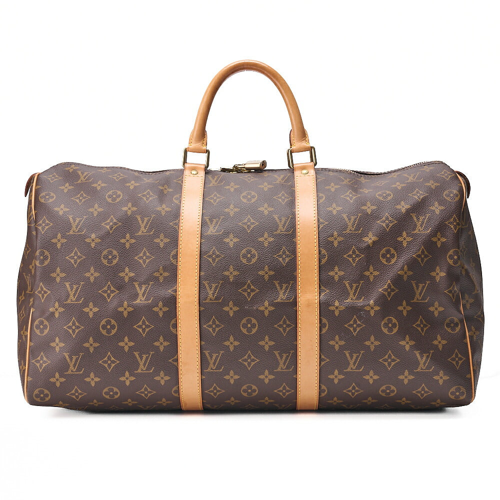 LOUIS VUITTON Louis Vuitton Monogram Keypol 50 Boston Bag M41428 Brown Gold-Tone Hardware, Pre-Owned