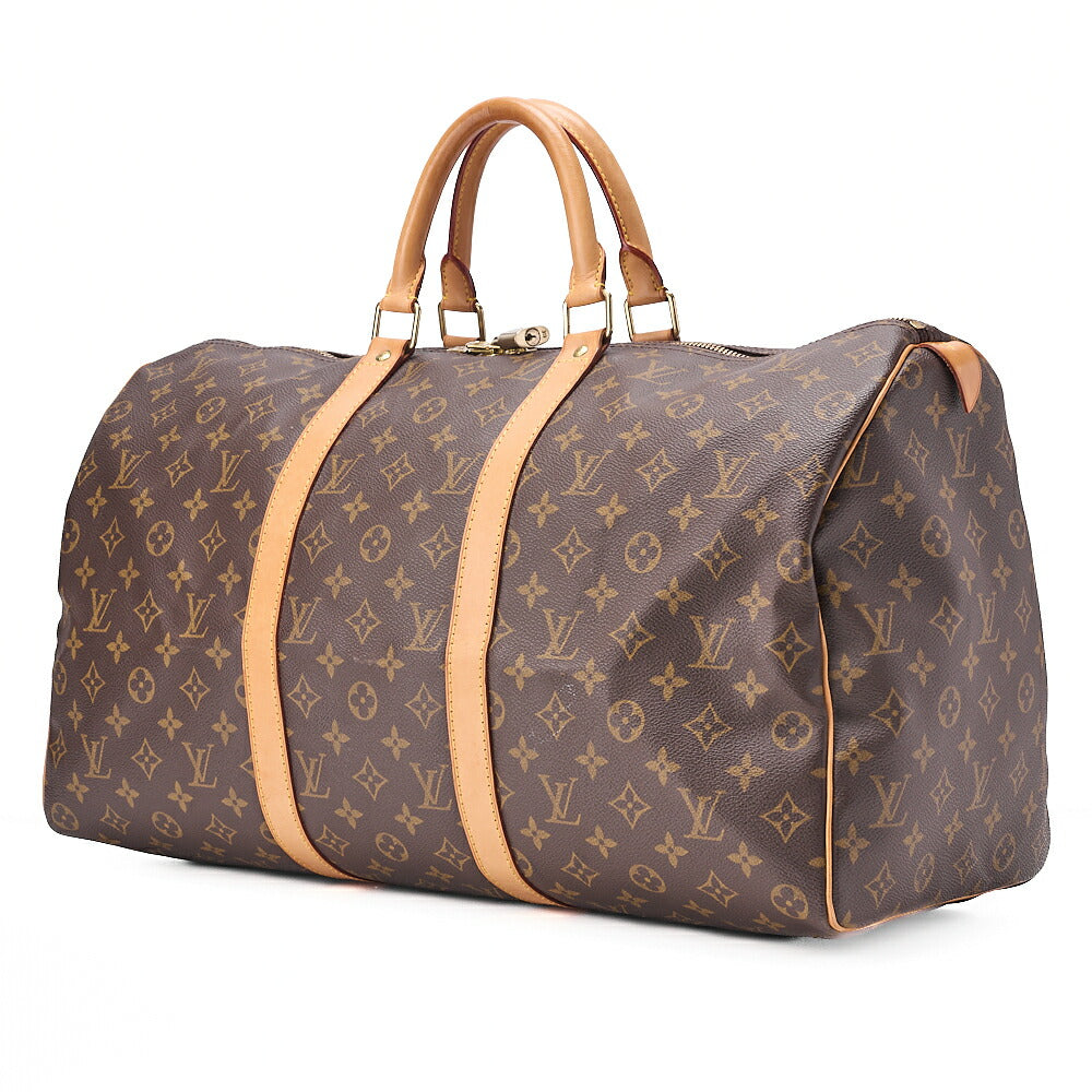 LOUIS VUITTON Louis Vuitton Monogram Keypol 50 Boston Bag M41428 Brown Gold-Tone Hardware, Pre-Owned