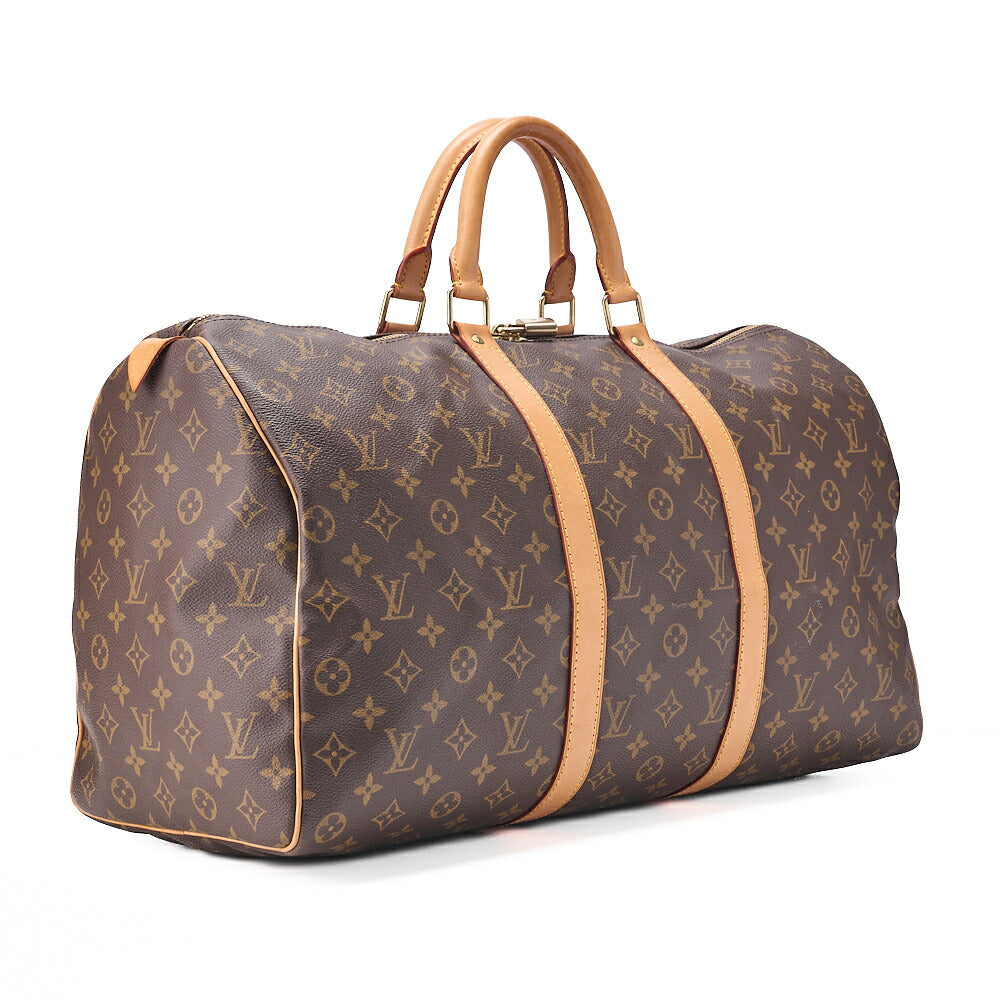 LOUIS VUITTON Louis Vuitton Monogram Keypol 50 Boston Bag M41428 Brown Gold-Tone Hardware, Pre-Owned