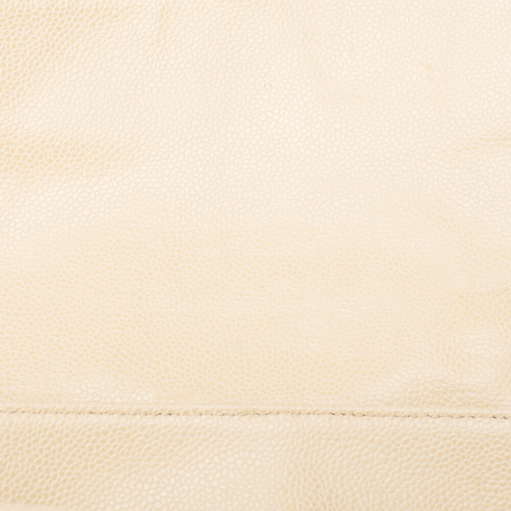 CHANEL Caviar Skin Executive Turnlock Tote Bag Beige Gold-Tone Hardware, Pre-Owned