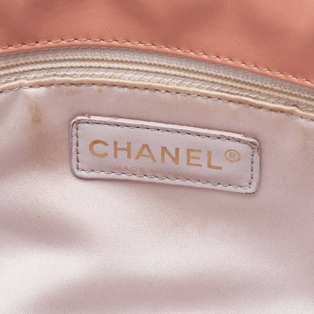CHANEL Calfskin Chevron Coco Charm Chain Tote Pink Gold-Tone Hardware, Pre-Owned