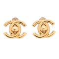 CHANEL Cocomark Turnlock 96P Earrings GP Gold Gold Plated-Tone Hardware, Pre-Owned