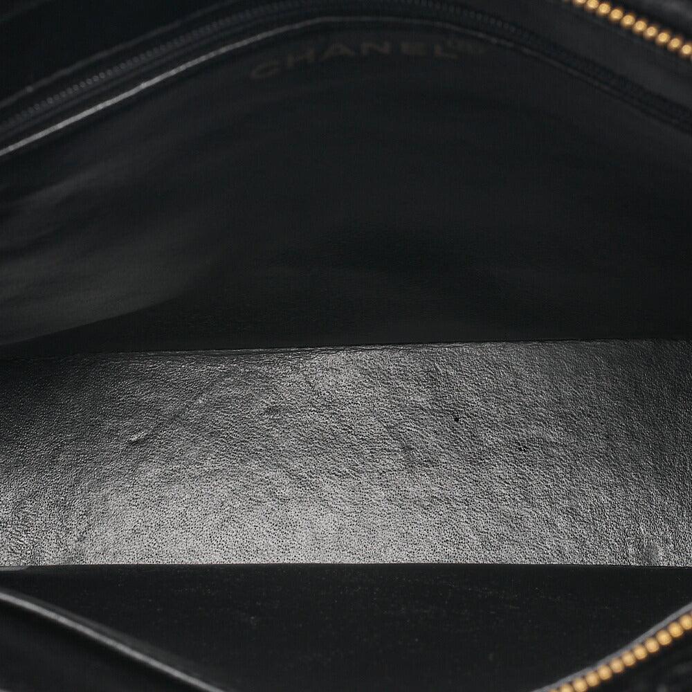 CHANEL Velvet Matlasse Plate Charm W Chain Shoulder Black Gold-Tone Hardware, Pre-Owned