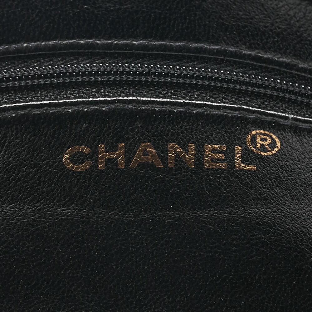 CHANEL Velvet Matlasse Plate Charm W Chain Shoulder Black Gold-Tone Hardware, Pre-Owned