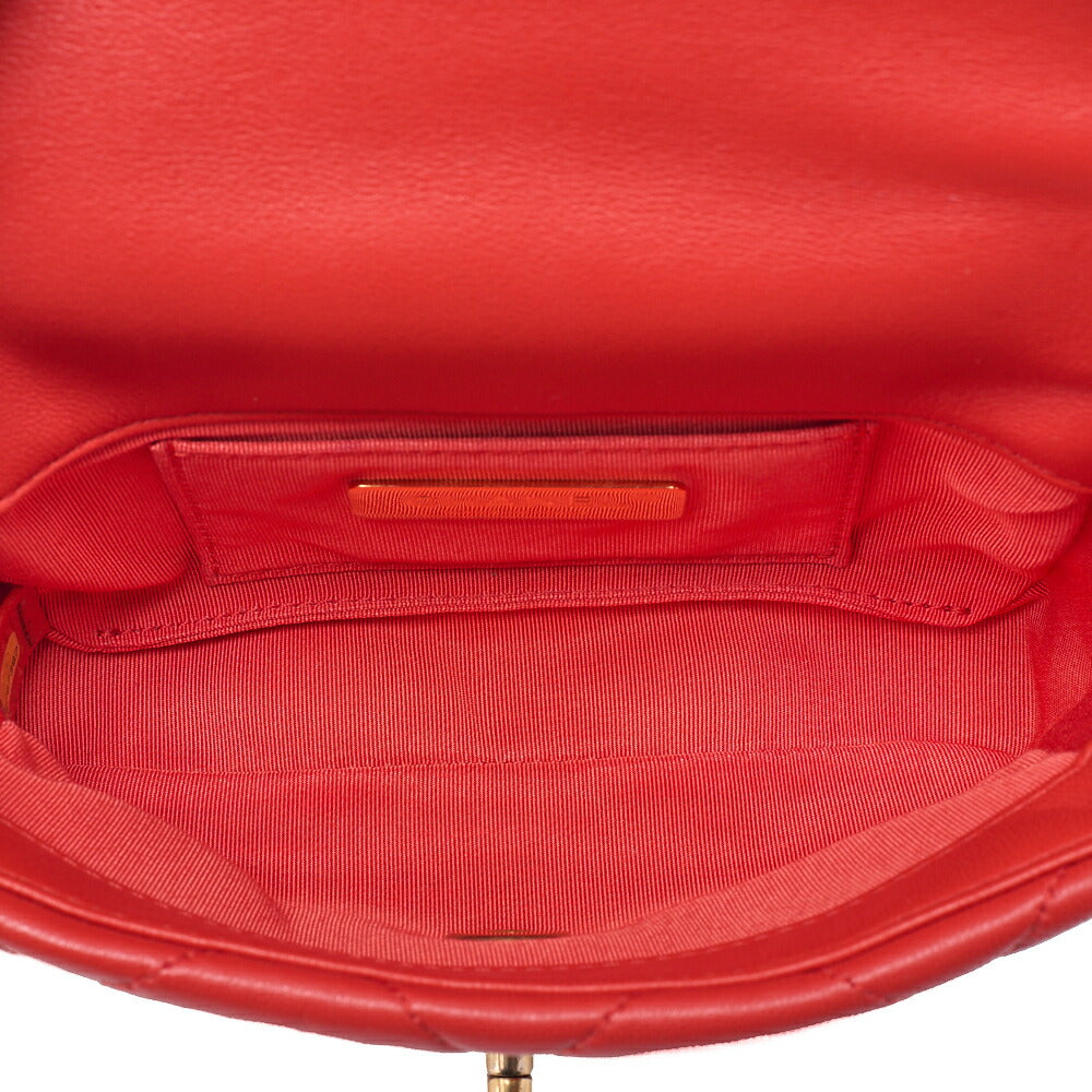 CHANEL Lambskin Matrasse Waist Pouch Red Gold x Silver-Tone Hardware, Pre-Owned