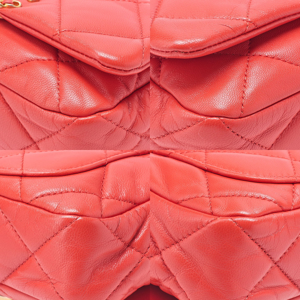 CHANEL Lambskin Matrasse Waist Pouch Red Gold x Silver-Tone Hardware, Pre-Owned