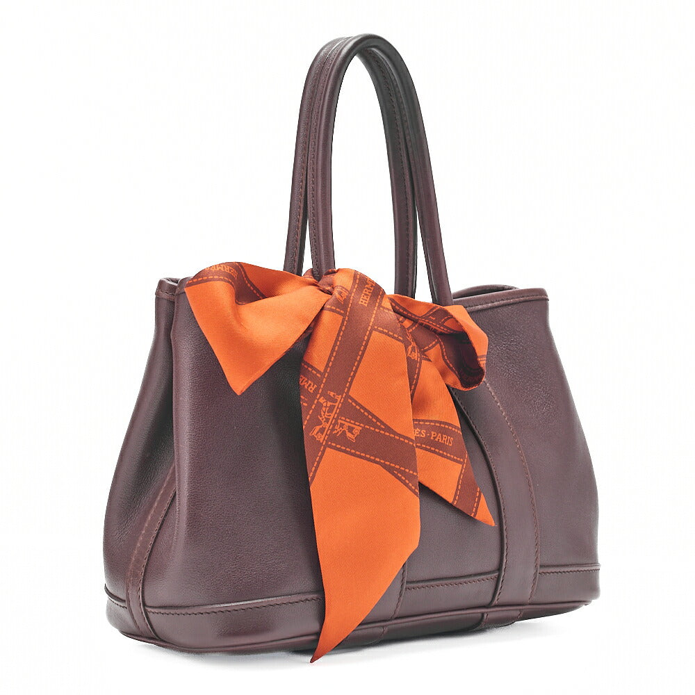 HERMES Garden Party TTPM Swift Tote Bag Dark Brown Silver-Tone Hardware, Pre-Owned