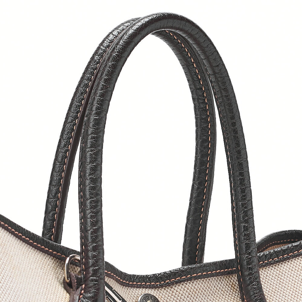 HERMES Garden Party TPM Trowe Ash Ivory Silver-Tone Hardware, Pre-Owned