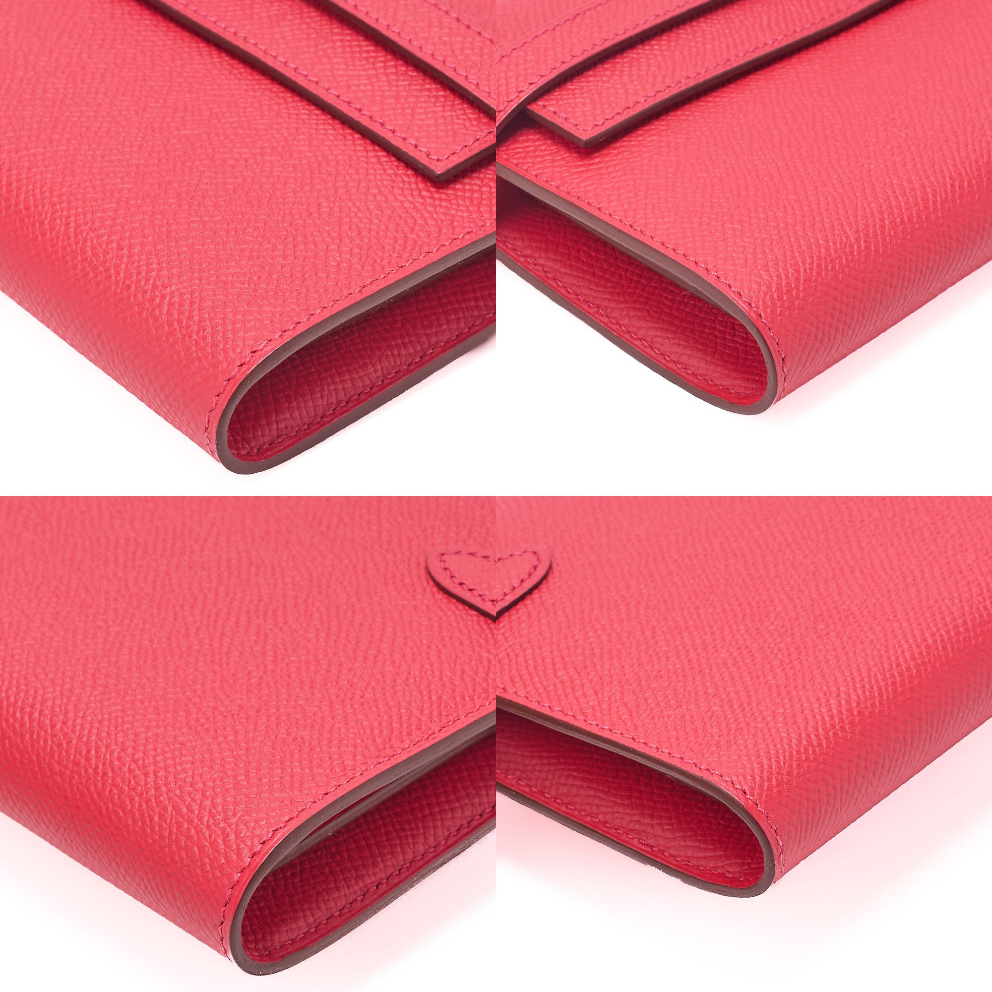 HERMES Kelly Wallet Epson 2-fold Long Wallet Rouge Kazak Silver-Tone Hardware, Pre-Owned