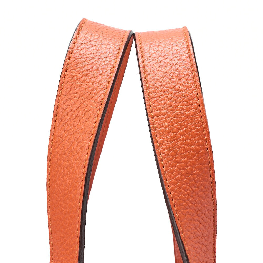 HERMES Picotan Lock MM Handbag Tryon Clemence Orange Poppy Silver-Tone Hardware, Pre-Owned