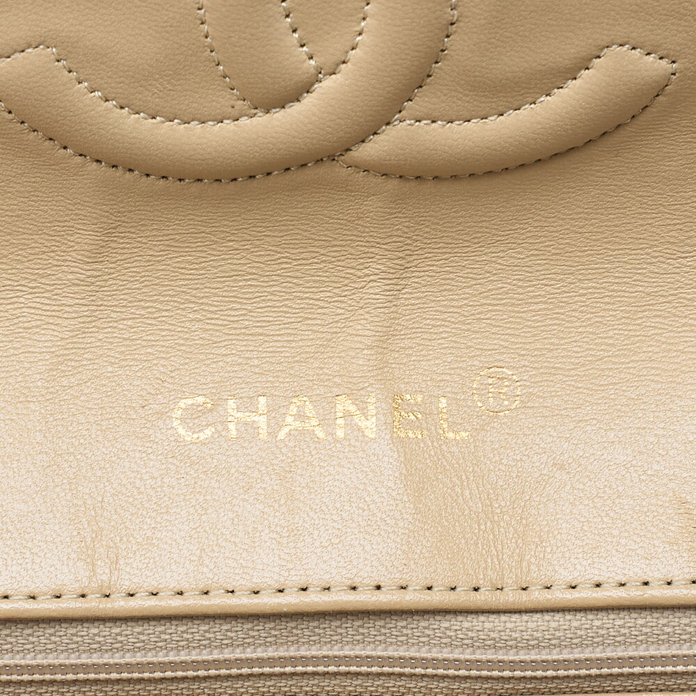 CHANEL Matelasse Single Flap Chain Shoulder Beige x Black Gold-Tone Hardware, Pre-Owned