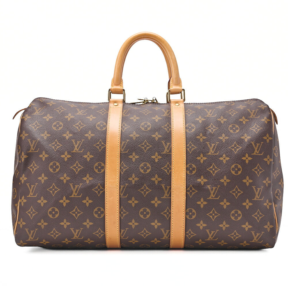 LOUIS VUITTON Louis Vuitton Monogram Keypol 45 Boston Bag M41428 Brown Gold-Tone Hardware, Pre-Owned