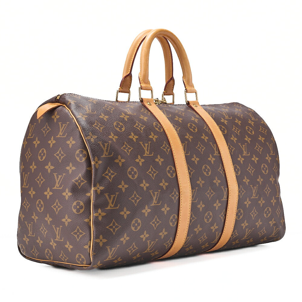 LOUIS VUITTON Louis Vuitton Monogram Keypol 45 Boston Bag M41428 Brown Gold-Tone Hardware, Pre-Owned
