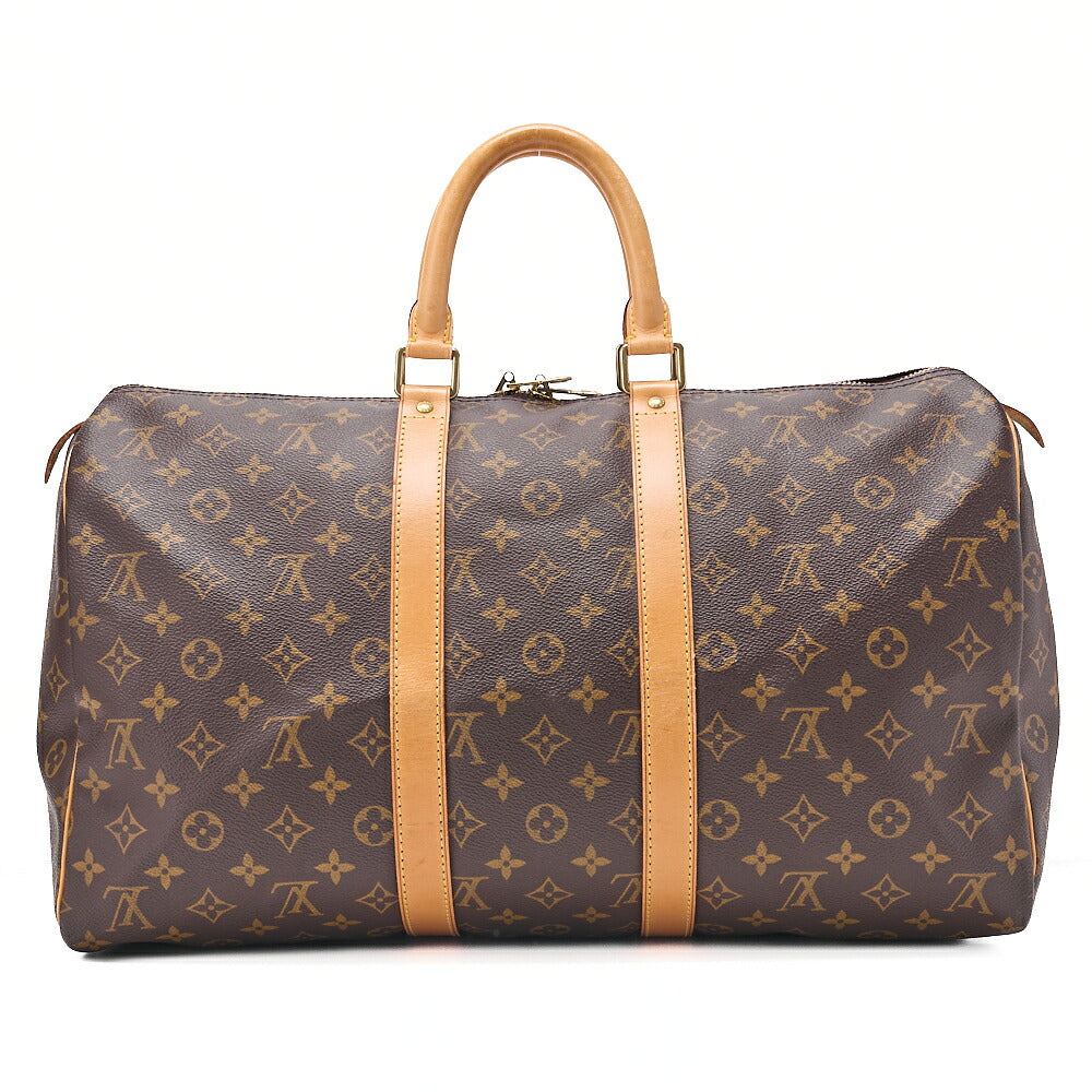 LOUIS VUITTON Louis Vuitton Monogram Keypol 45 Boston Bag M41428 Brown Gold-Tone Hardware, Pre-Owned