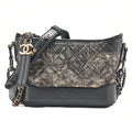 CHANEL Chain Shoulder Bag Matelasse Gabrielle de Vintage Calf Black x Gold Silver x Gold-Tone Hardware, Pre-Owned