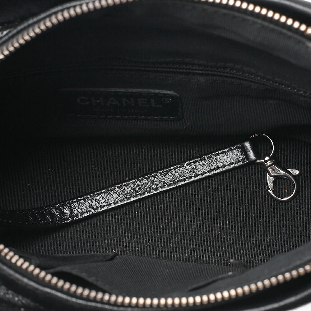 CHANEL Chain Shoulder Bag Matelasse Gabrielle de Vintage Calf Black x Gold Silver x Gold-Tone Hardware, Pre-Owned