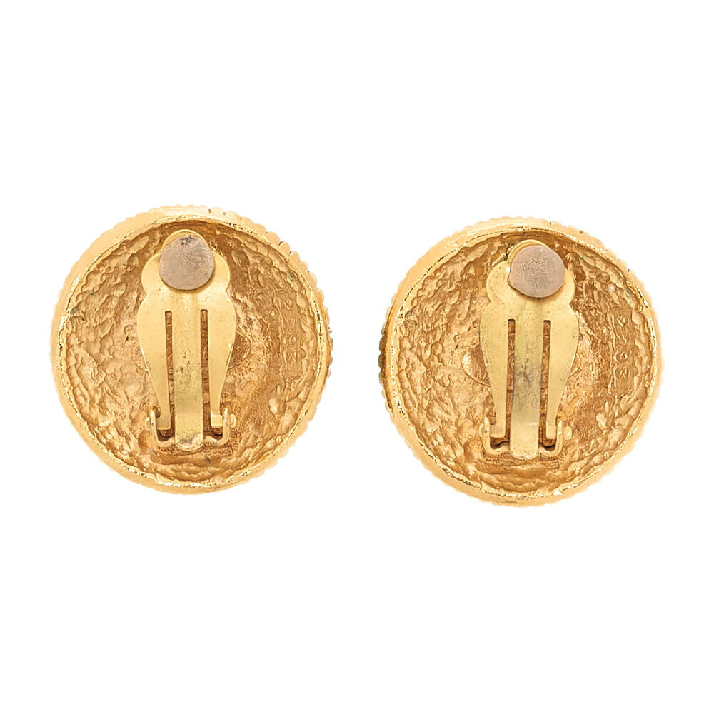 CHANEL Cocomark Faux Pearl Earrings 26 GP Gold Gold Plated-Tone Hardware, Pre-Owned