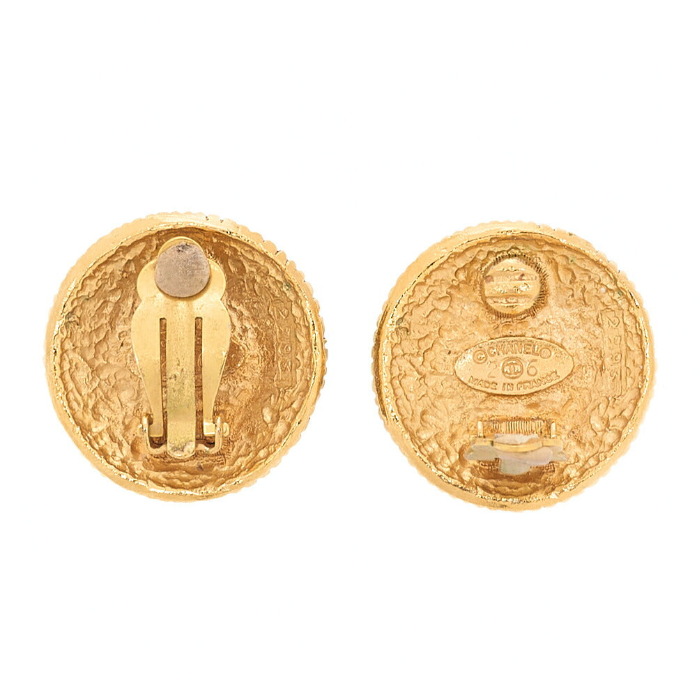 CHANEL Cocomark Faux Pearl Earrings 26 GP Gold Gold Plated-Tone Hardware, Pre-Owned