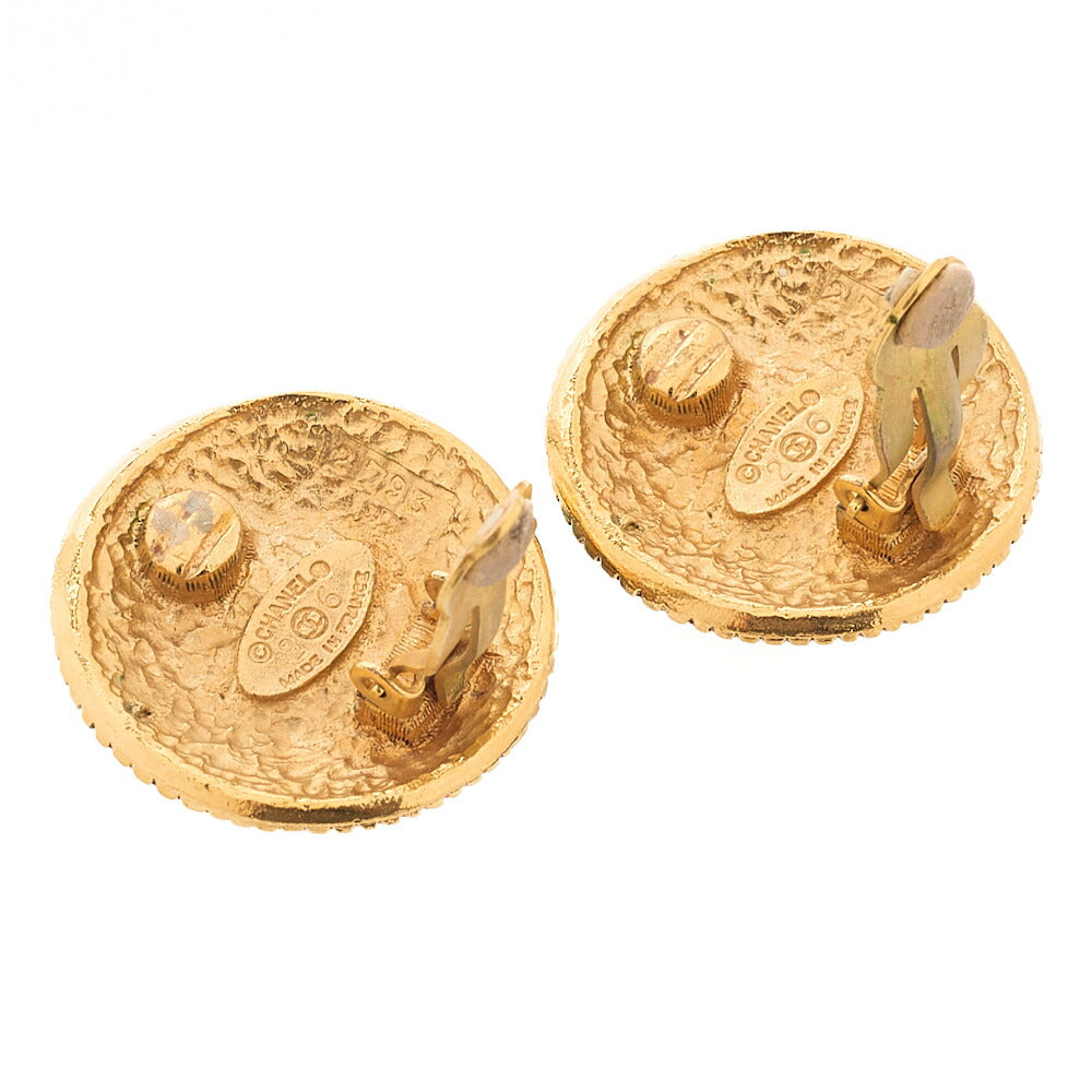CHANEL Cocomark Faux Pearl Earrings 26 GP Gold Gold Plated-Tone Hardware, Pre-Owned