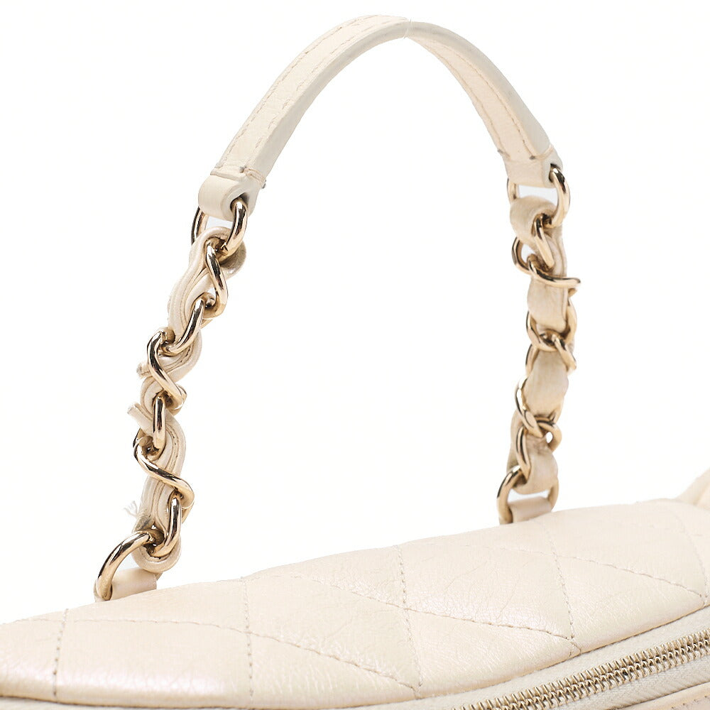 CHANEL Waist Bag 2way Matelasse Lambskin Pearl Ivory Gold-Tone Hardware, Pre-Owned