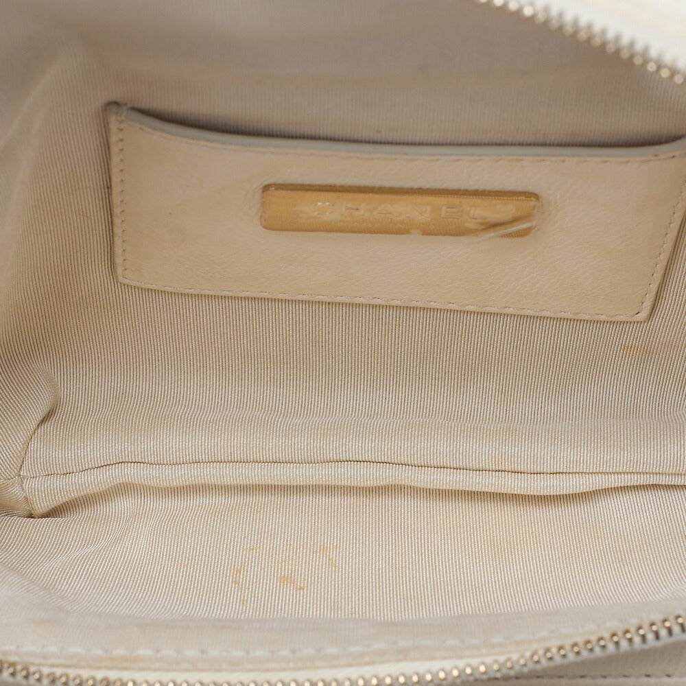 CHANEL Waist Bag 2way Matelasse Lambskin Pearl Ivory Gold-Tone Hardware, Pre-Owned