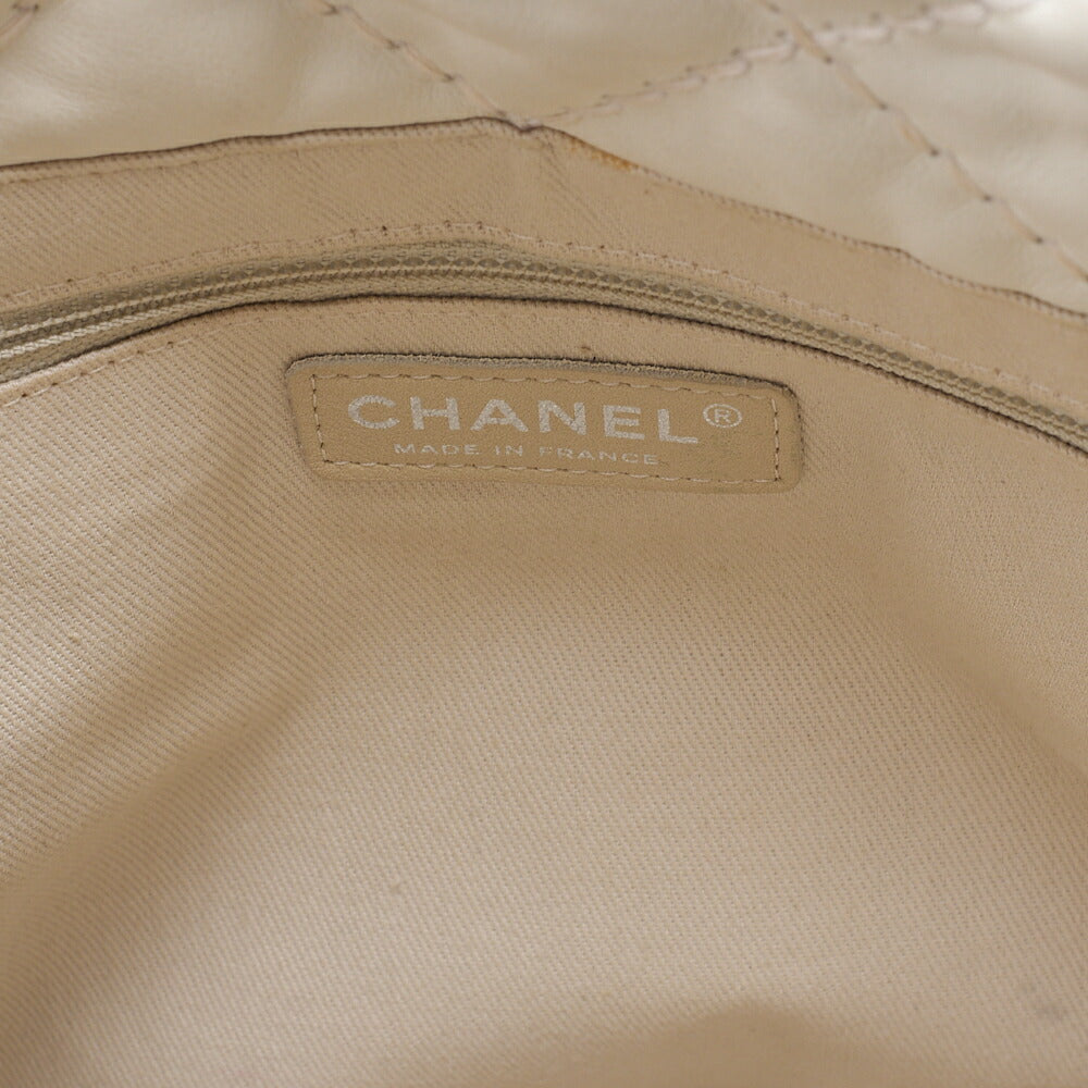 CHANEL Wild Stitch Coco Mark Chain Tote Lambskin White Silver-Tone Hardware, Pre-Owned