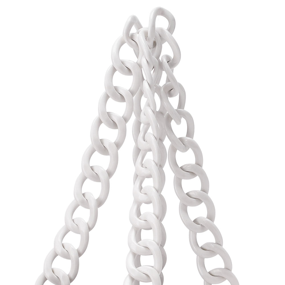 CHANEL Matelasse Coco Mark Chain Tote Straw x Plastic White Gold-Tone Hardware, Pre-Owned