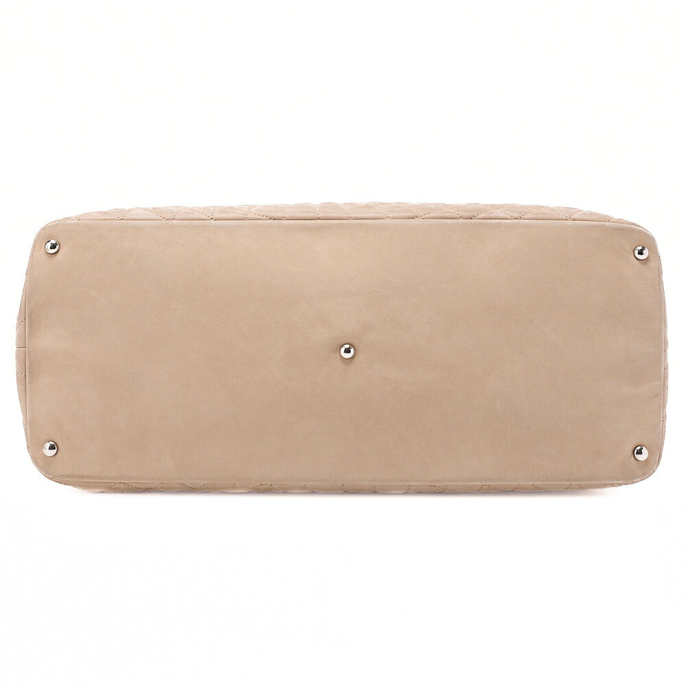 CHANEL Sparkle Leather Coco Mark 2WAY Chain Shoulder Beige Silver-Tone Hardware, Pre-Owned