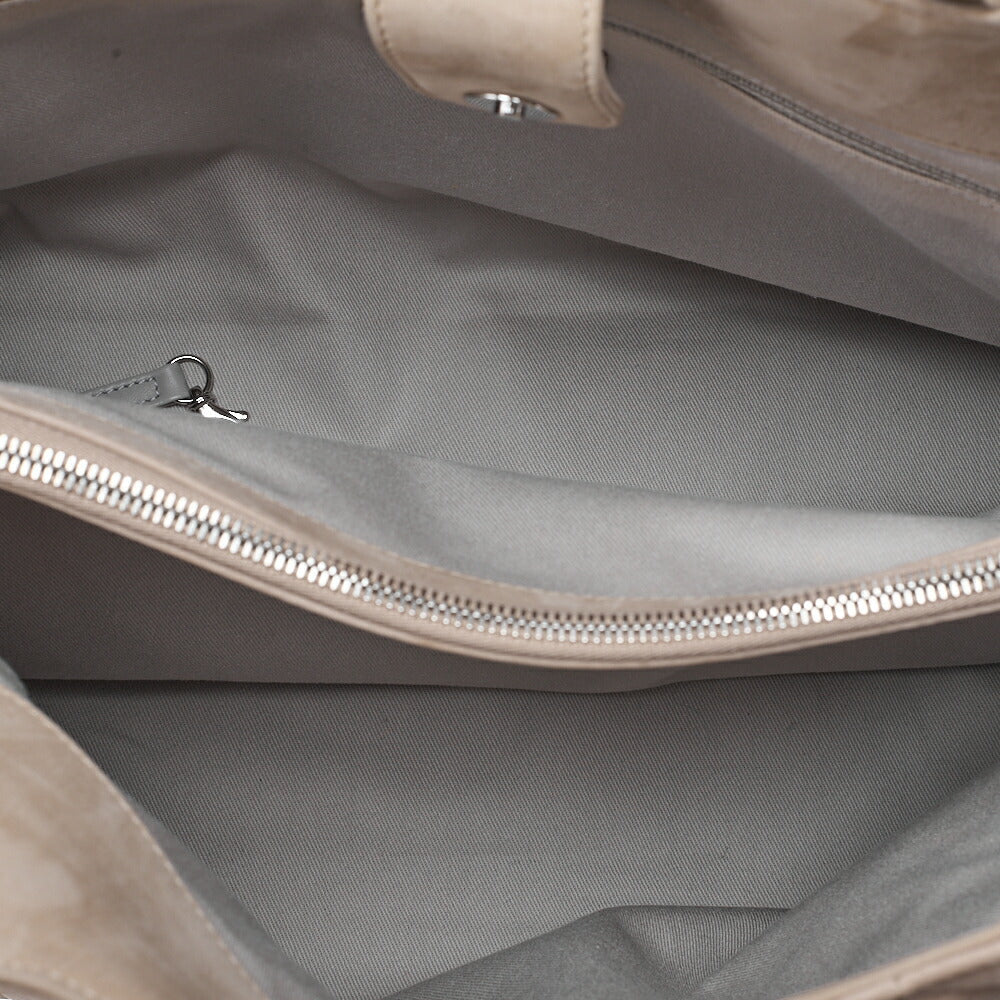 CHANEL Sparkle Leather Coco Mark 2WAY Chain Shoulder Beige Silver-Tone Hardware, Pre-Owned