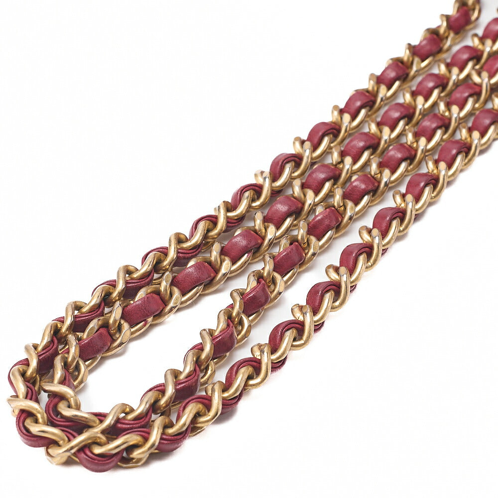 CHANEL Calfskin Chevron Single Chain Shoulder Bordeaux Gold-Tone Hardware, Pre-Owned