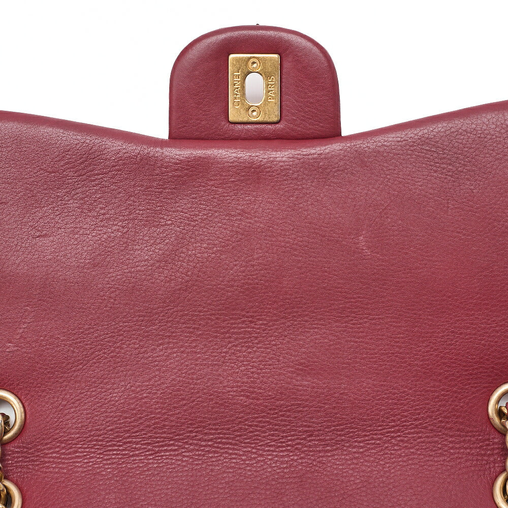 CHANEL Calfskin Chevron Single Chain Shoulder Bordeaux Gold-Tone Hardware, Pre-Owned