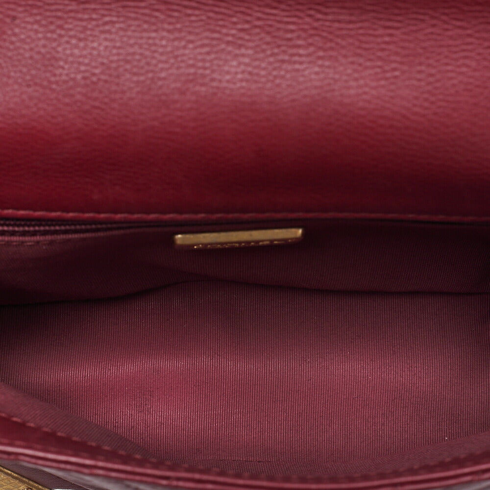 CHANEL Calfskin Chevron Single Chain Shoulder Bordeaux Gold-Tone Hardware, Pre-Owned